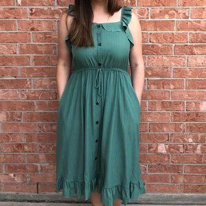 Green Ruffle Tank dress